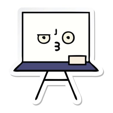 etiket bir sevimli çizgi beyaz tahta