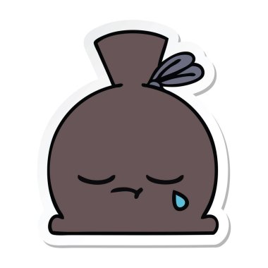 sevimli çizgi çuval etiket