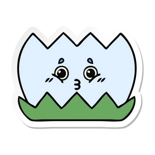 Sticker van een leuke cartoon water lilly — Stockvector