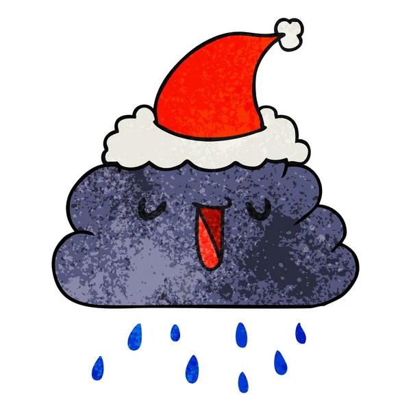 el dokulu Noel karikatür kawaii yağmur bulutu çekilmiş