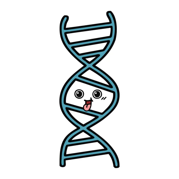 Desenho Animado Bonito Uma Cadeia Dna —  Vetores de Stock