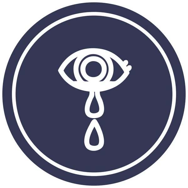 Weinendes Augenkreissymbol — Stockvektor