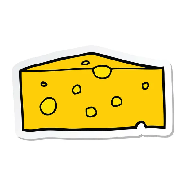 Sticker Cartoon Cheese — Stock Vector