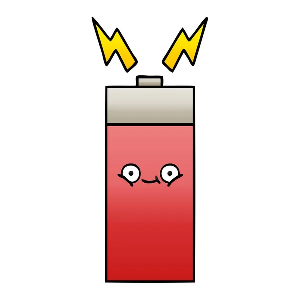 Gradient Grijs Cartoon Van Een Batterij — Stockvector