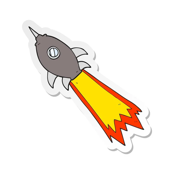 Sticker Cartoon Spaceship — Stock Vector