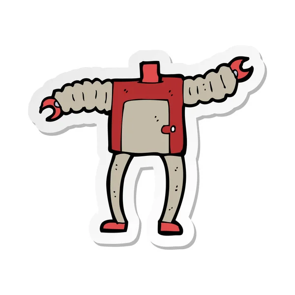 Pegatina Cuerpo Robot Dibujos Animados — Vector de stock