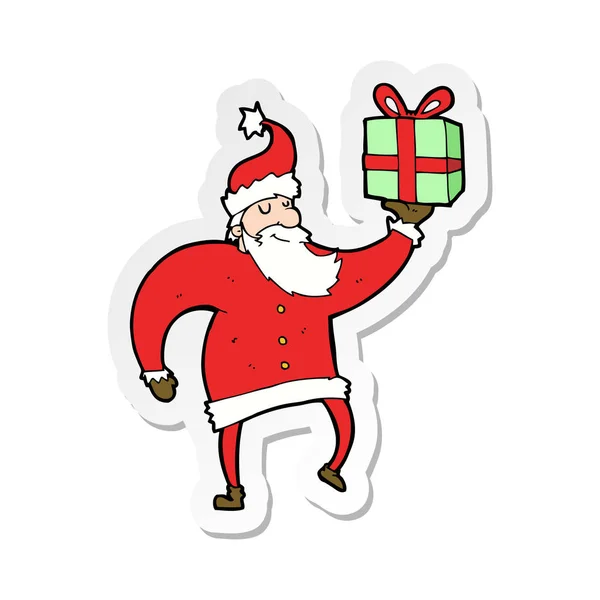 Sticker eines Cartoon-Weihnachtsmannes — Stockvektor