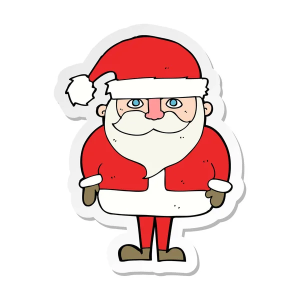Etiqueta de um desenho animado Papai Noel — Vetor de Stock