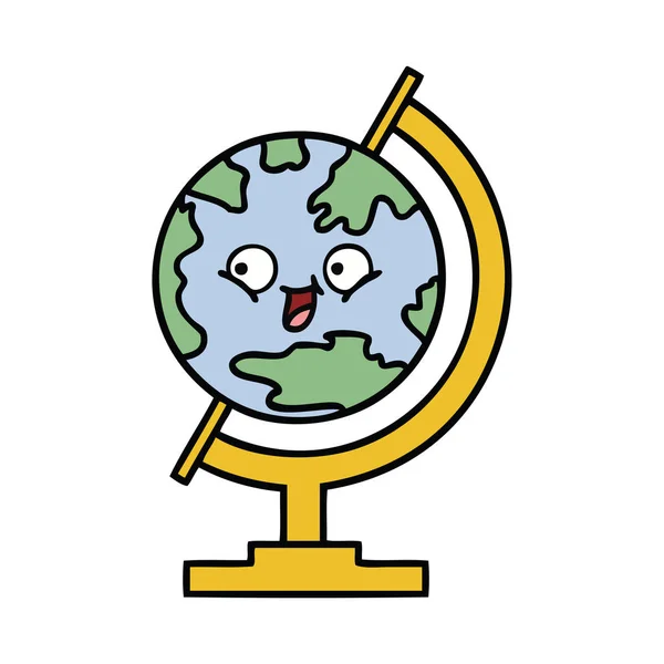 Netter Cartoon-Globus der Welt — Stockvektor
