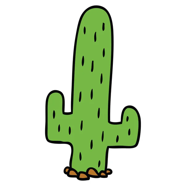 Garabato de dibujos animados de un cactus — Vector de stock