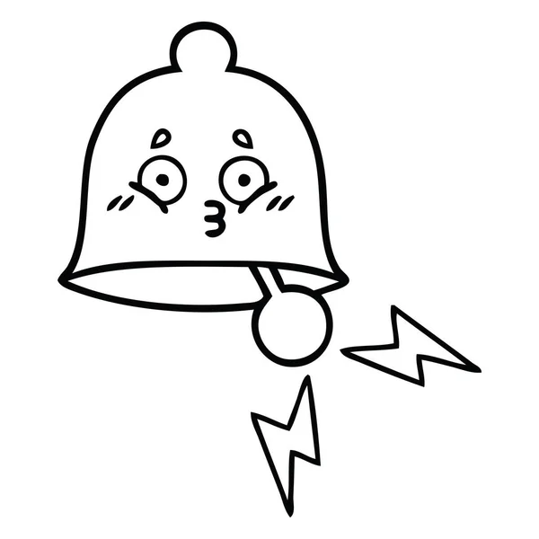 Lijntekening cartoon beltoon bell — Stockvector