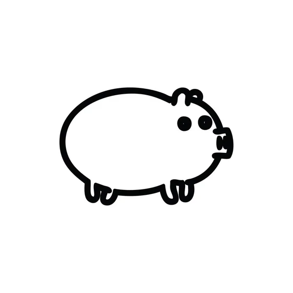 Fat Pig Icon Symbol — Stock Vector