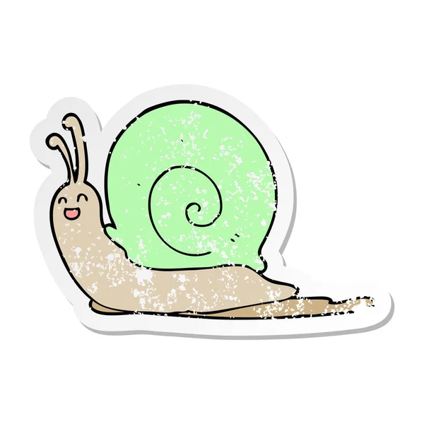 Etiqueta Angustiada Caracol Desenho Animado — Vetor de Stock