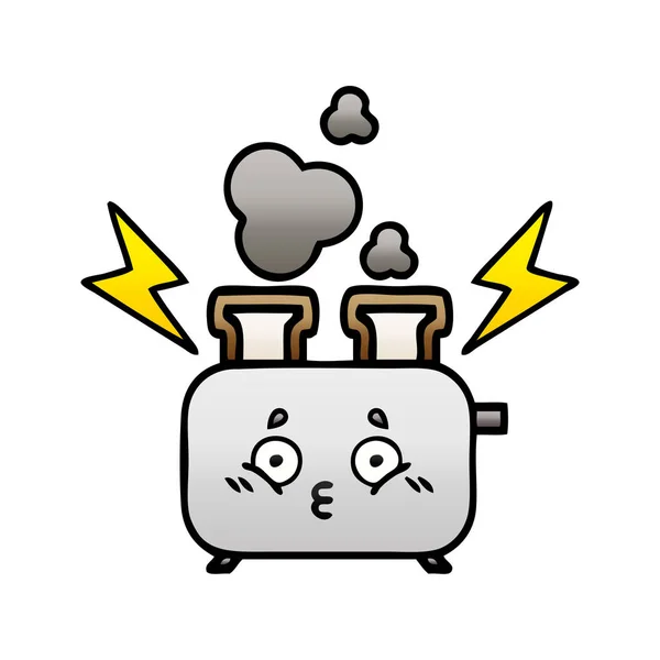 Gradient Schattierte Karikatur Eines Toasters — Stockvektor