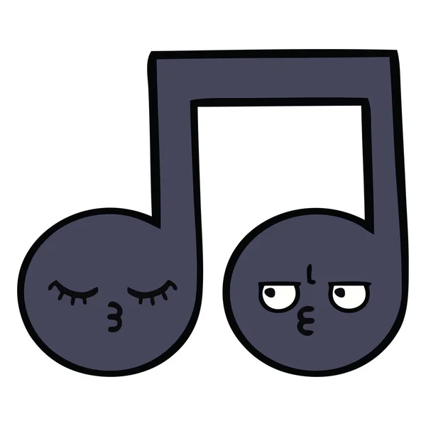 Note musicale dessin animé mignon — Image vectorielle