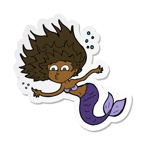 Sticker Cartoon Mermaid — Stock Vector