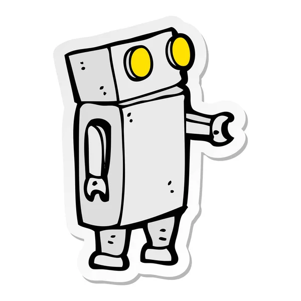 Klistermärke Tecknad Robot — Stock vektor