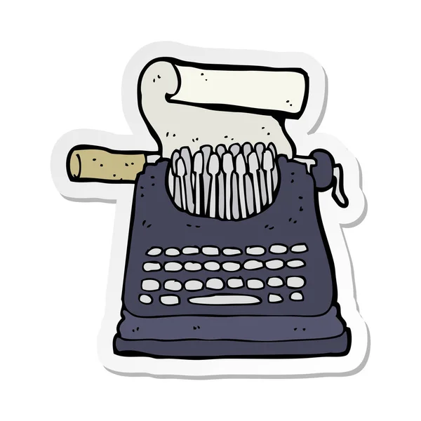 Sticker Cartoon Typewriter — Stock Vector