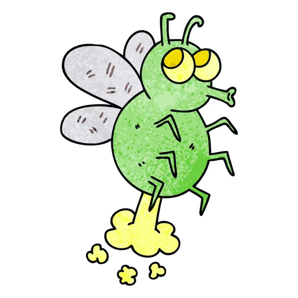 Extravagante mano dibujada mosca de dibujos animados — Vector de stock
