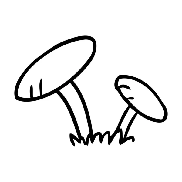 Hand Getekende Lijntekening Doodle Van Sommige Paddestoelen — Stockvector