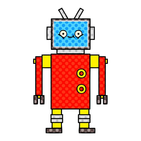 Fumetto Stile Fumetto Robot — Vettoriale Stock