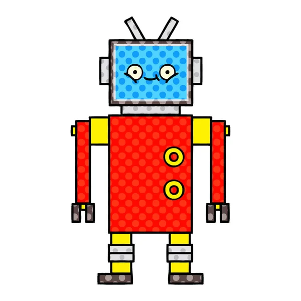 Historieta Estilo Cómic Robot — Vector de stock