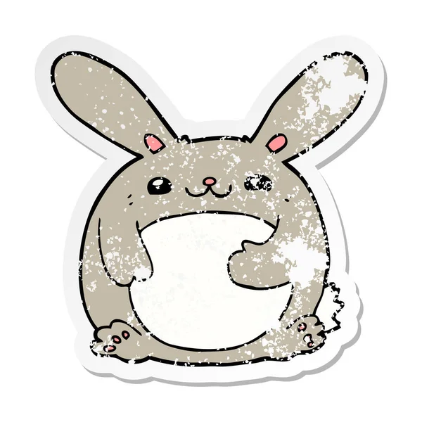 Distressed sticker of a cartoon rabbit — Stock Vector