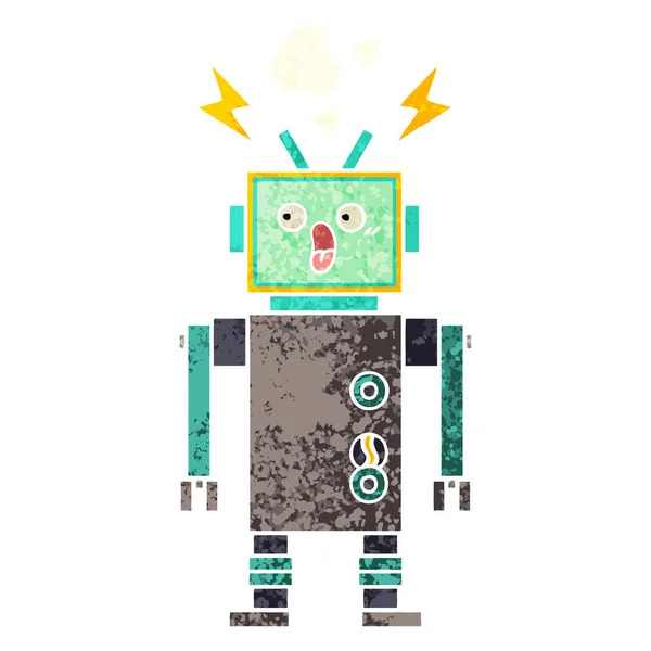 Dessin Animé Style Illustration Rétro Robot — Image vectorielle