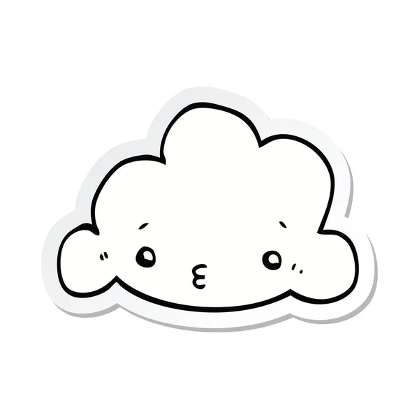 Etiqueta de uma nuvem de desenhos animados bonito — Vetor de Stock
