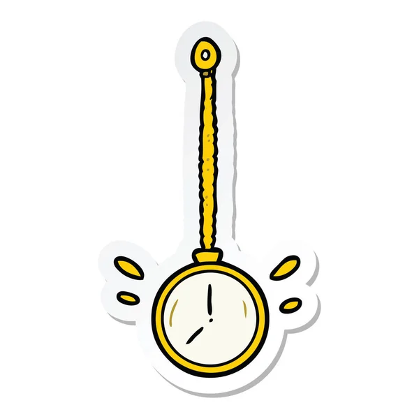 Sticker Van Een Cartoon Gouden Horloge — Stockvector