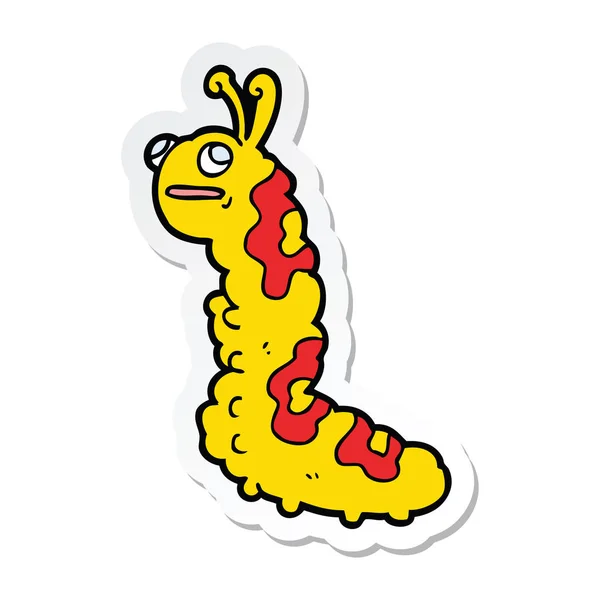 Sticker Funny Cartoon Caterpillar — Stock Vector