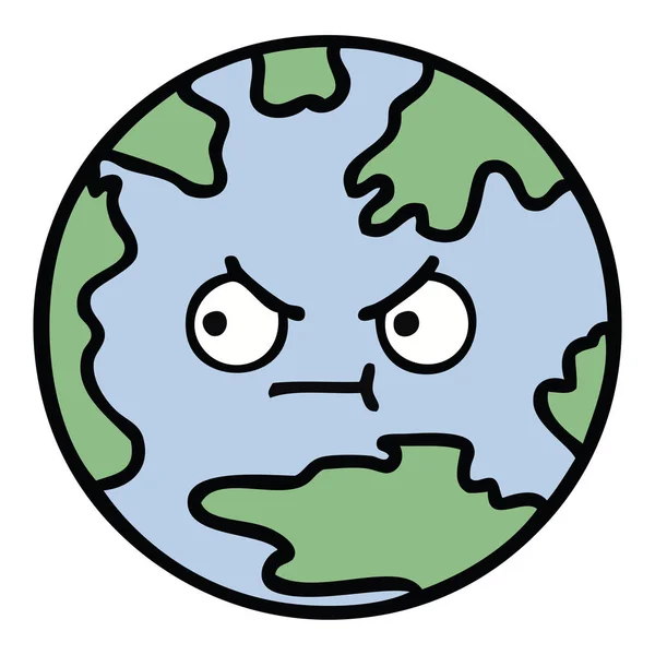 Cute cartoon planet earth — Stock Vector