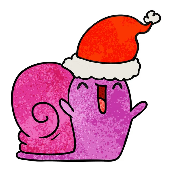 kawaii salyangoz Noel dokulu karikatür