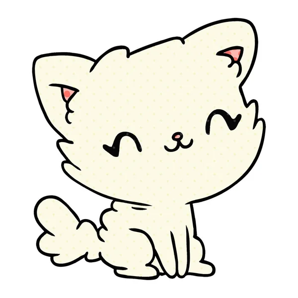 Desenho animado bonito kawaii gato fofo — Vetor de Stock