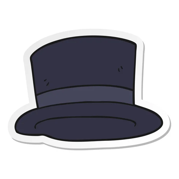 Etiqueta Chapéu Superior Desenho Animado — Vetor de Stock