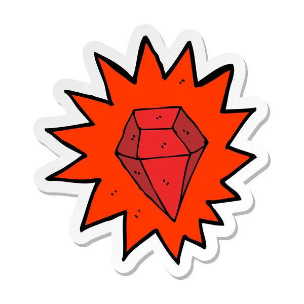 Sticker of a cartoon huge ruby — Stock Vector