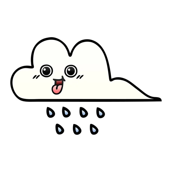 雨の雲のグラデーション シェーディング漫画 — ストックベクタ