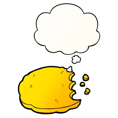çizgi film çerez ve pürüzsüz degrade tarzında düşünce balonu