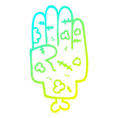 soğuk degrade çizgi çizim karikatür zombi el