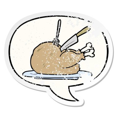 karikatür pişmiş hindi oyulmuş ve konuşma balonu sıkıntılı olmak 