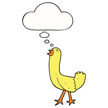 karikatür kuş ve düşünce balonu