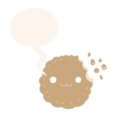 retro tarzıkarikatür bisküvi ve konuşma balonu