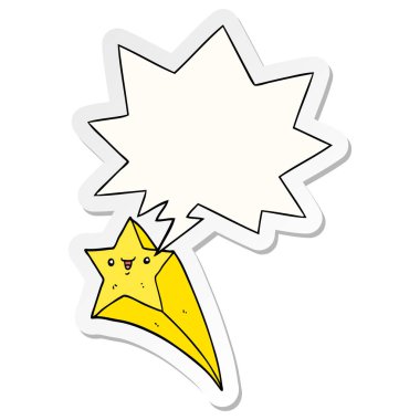 karikatür çekim yıldız ve konuşma kabarcık etiket