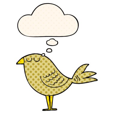 çizgi film kuş ve çizgi roman tarzında düşünce balonu