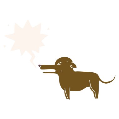 retro tarzında karikatür köpek ve konuşma balonu