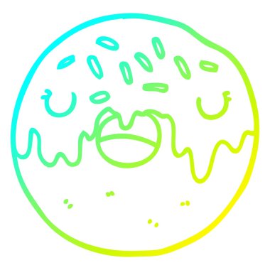 soğuk degrade çizgi çizim karikatür donut