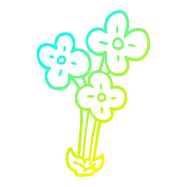 soğuk degrade çizgi çizim çiçek karikatür demet