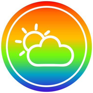 gökkuşağı spektrumunda güneş ve bulut dairesel