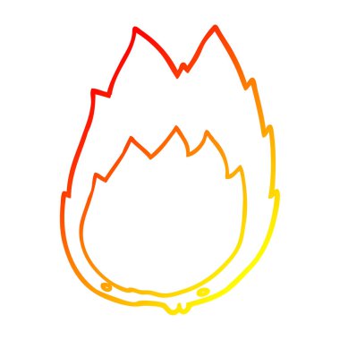 sıcak degrade çizgi çizim karikatür alevler