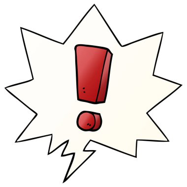 düzgün degrade st karikatür ünlem işareti ve konuşma balonu